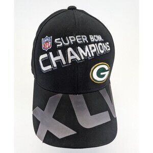 REEBOK Super Bowl XLV Champion Green Bay Packers Fitmax70 Stretch Fit Fitted Hat